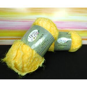 Yarn Bee Luscious Lemondrop Yarn 2 Skeins Fuzzy Textured Nylon